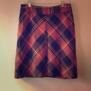 The Limited Orange Tartan Pencil Skirt